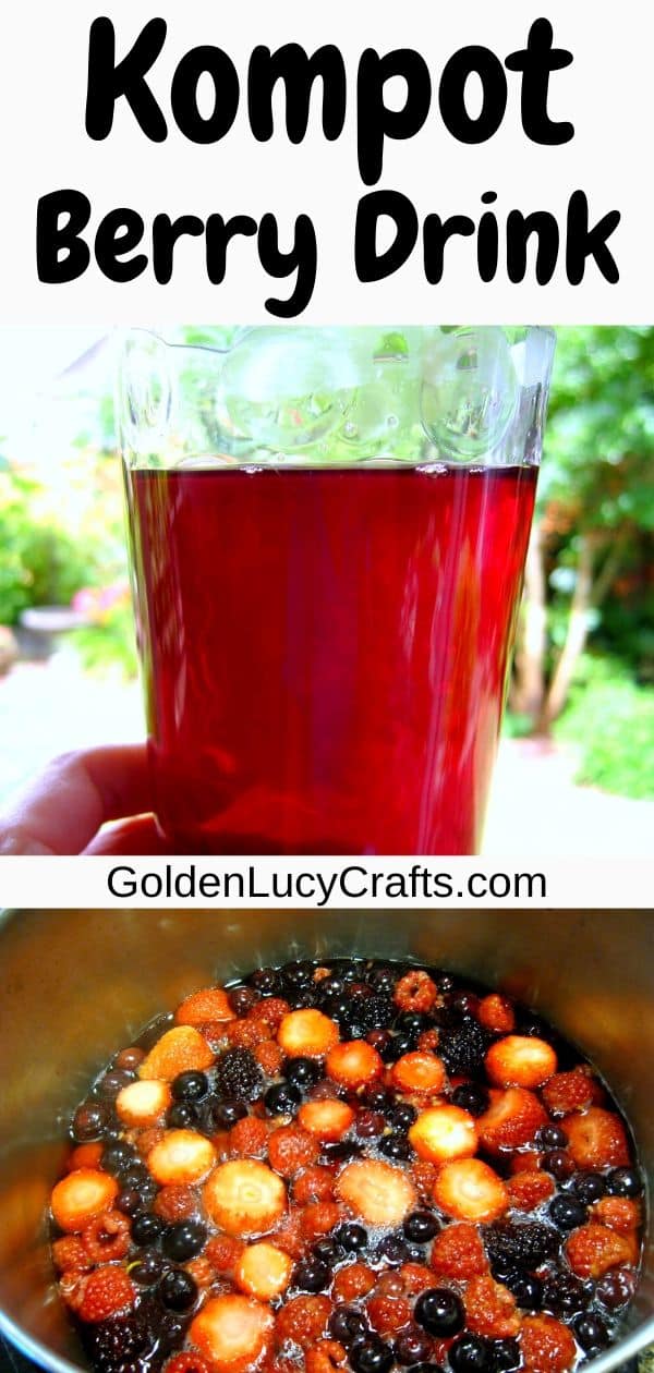 Homemade berry drink kompot, traditional Ukrainian drink