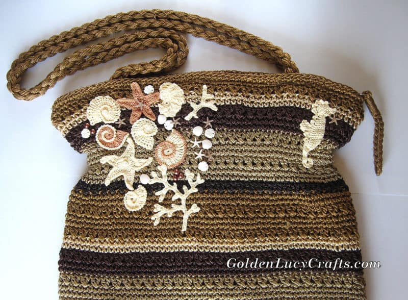 Crochet Motifs Embellished bag – Ocean Theme