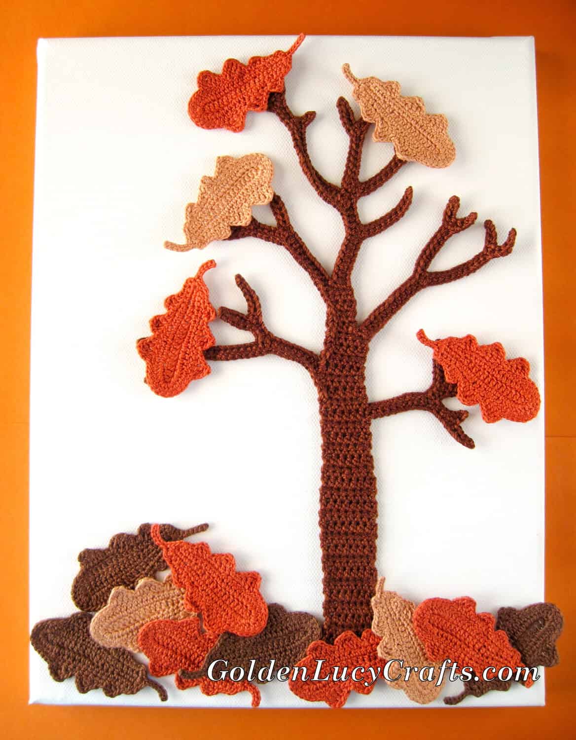 Crochet Wall Art, Fall, Maple Tree, Oak Tree GoldenLucyCrafts