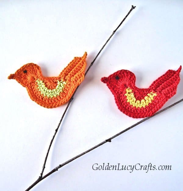 Crochet bird applique