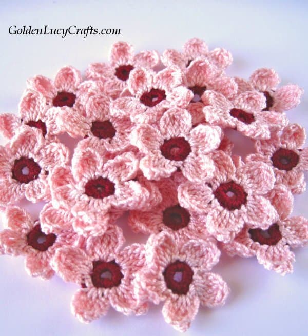 Crochet cherry blossoms