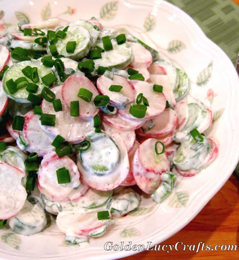 Radish, cucumber spring salad