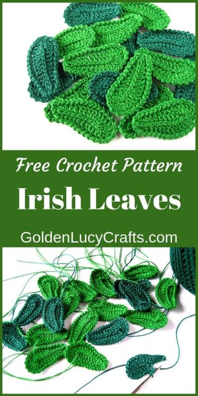 Crochet Leaf, Irish Lace Motif, Free Crochet Pattern - GoldenLucyCrafts