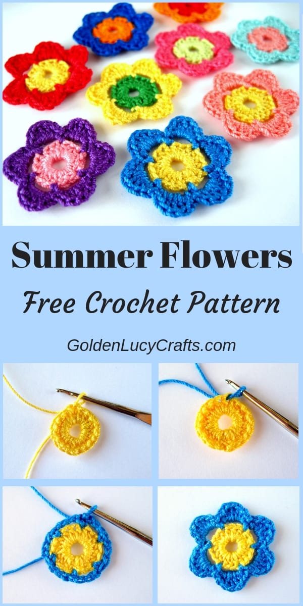 Crochet Flowers, free crochet pattern