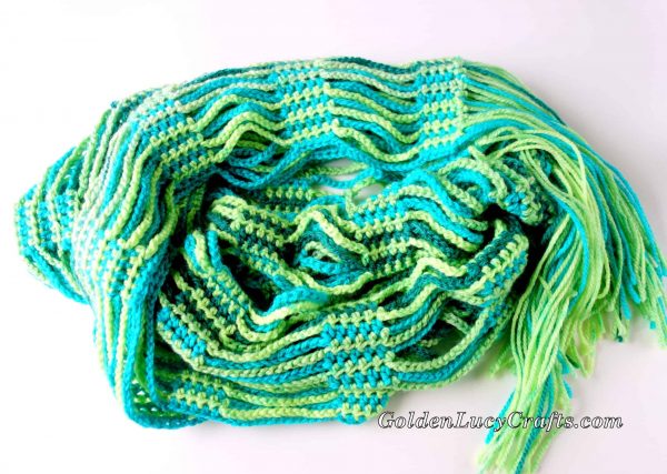 Crochet Scarf Made with Caron Cakes Yarn