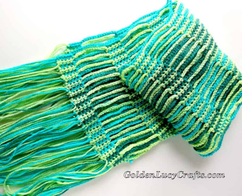 Crochet Scarf Made with Caron Cakes Yarn