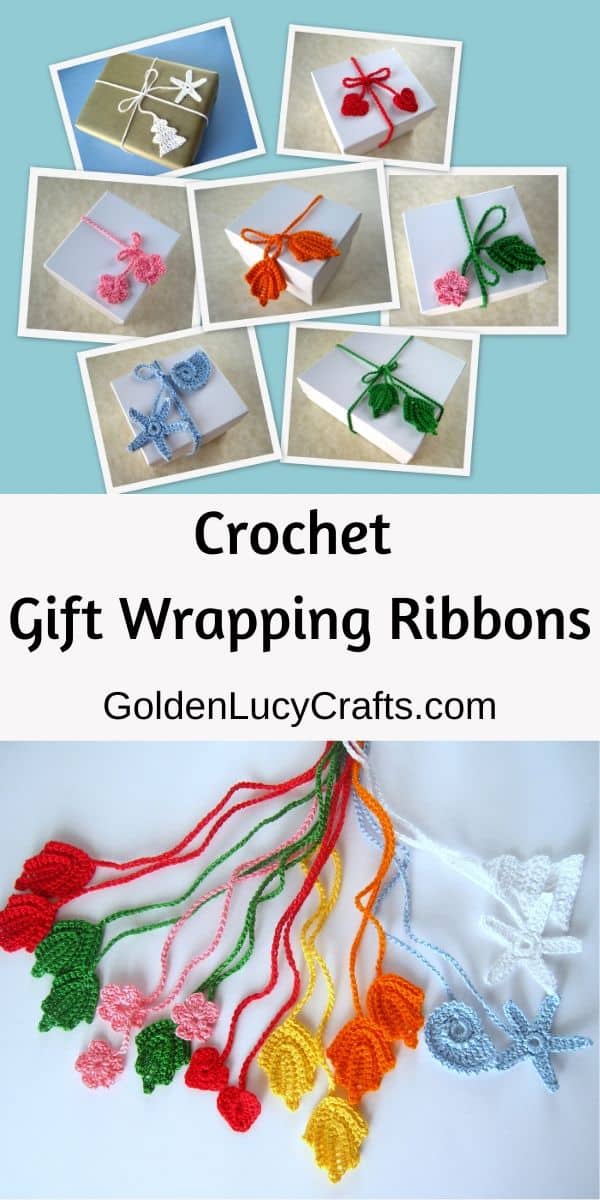 Crochet gift wrapping ribbons ideas