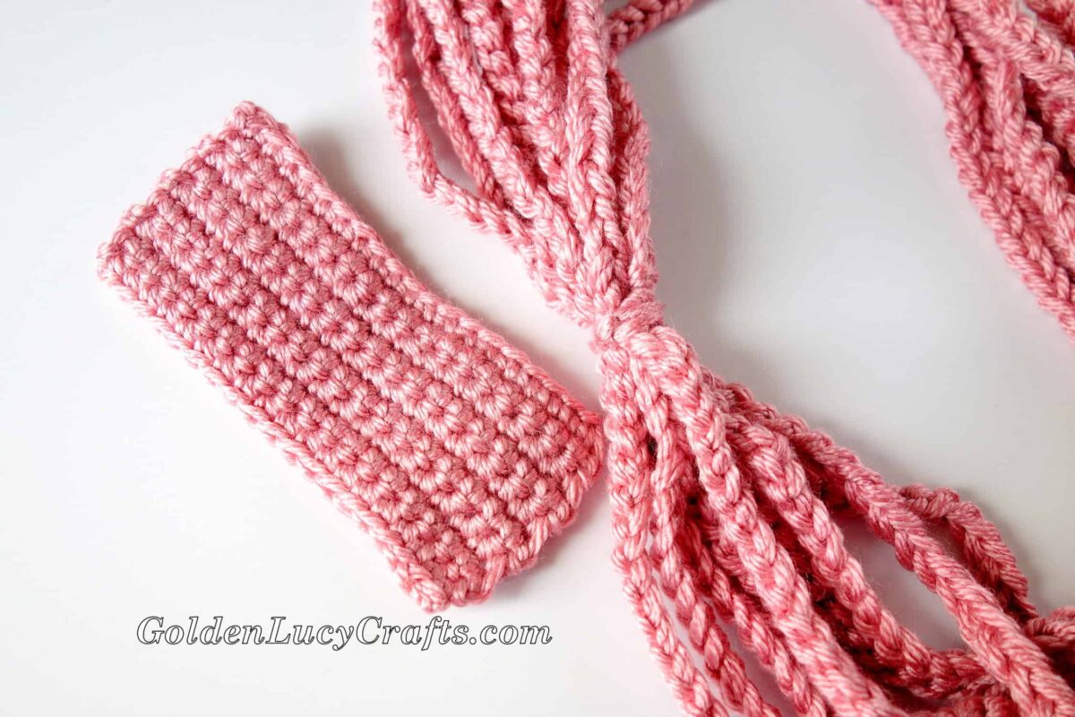 Crochet chain scarf and small wrap. 
