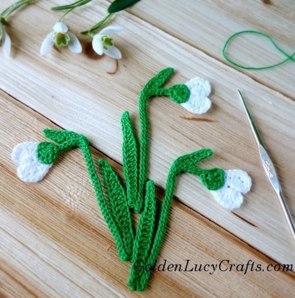 Crochet Snowdrop pattern, crochet flower