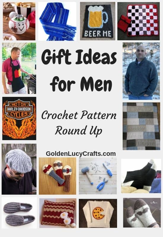Crochet gift ideas for men, handmade gift for him, crochet pattern round up