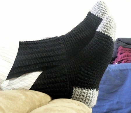 Crocheted men's socks.