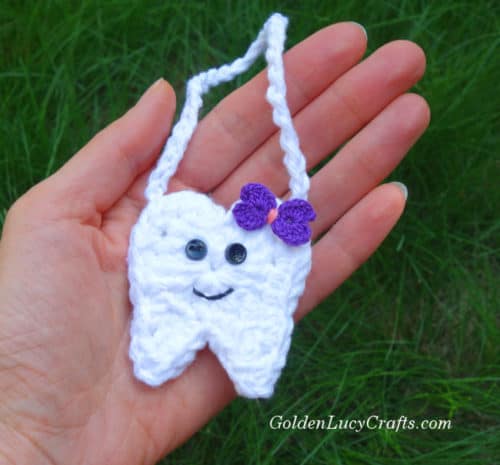 Crochet Tooth Fairy Pouch free pattern