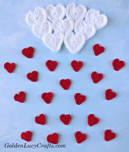 Crochet Valentines Day project, Rain of Hearts