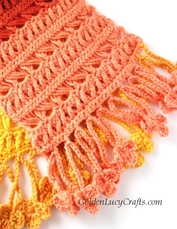 Crochet scarf, close up image