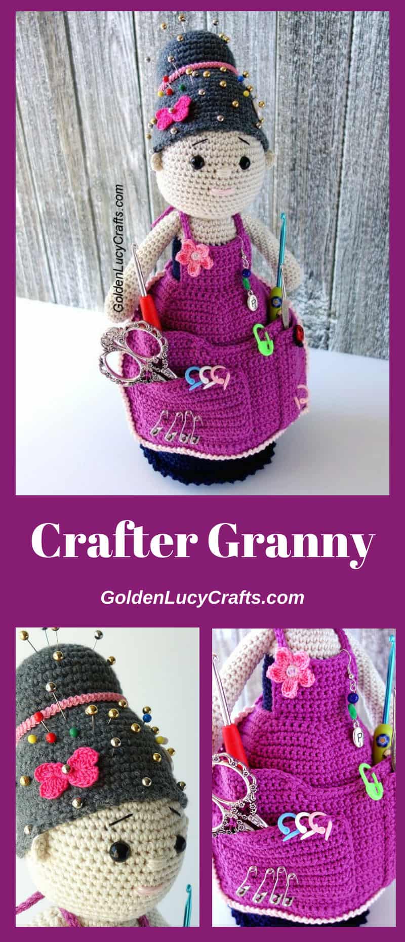 Crafter Granny, crochet granny, crochet crafter granny organizer