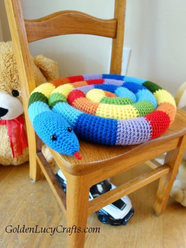 Crochet Snake Seat Cushion Chair Cushion Goldenlucycrafts