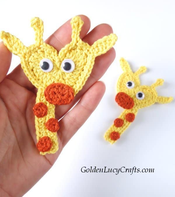 Crochet heart giraffe, giraffe applique crochet pattern