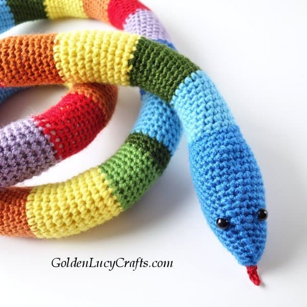 Crocheted snake.