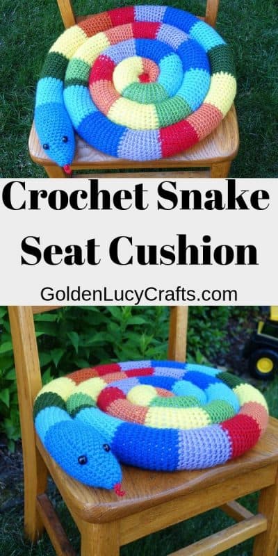 Crochet Snake Seat Cushion, Chair Cushion – GoldenLucyCrafts