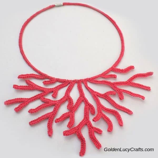 Crochet coral necklace