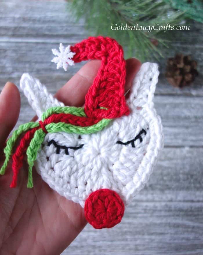 Crochet Unicorn Christmas ornament free crochet pattern, DIY, Unicorn tree decoration idea
