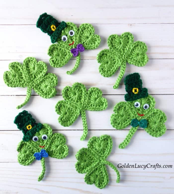 Crochet Shamrock garland pattern, DIY, St. Patrick's Day decoration