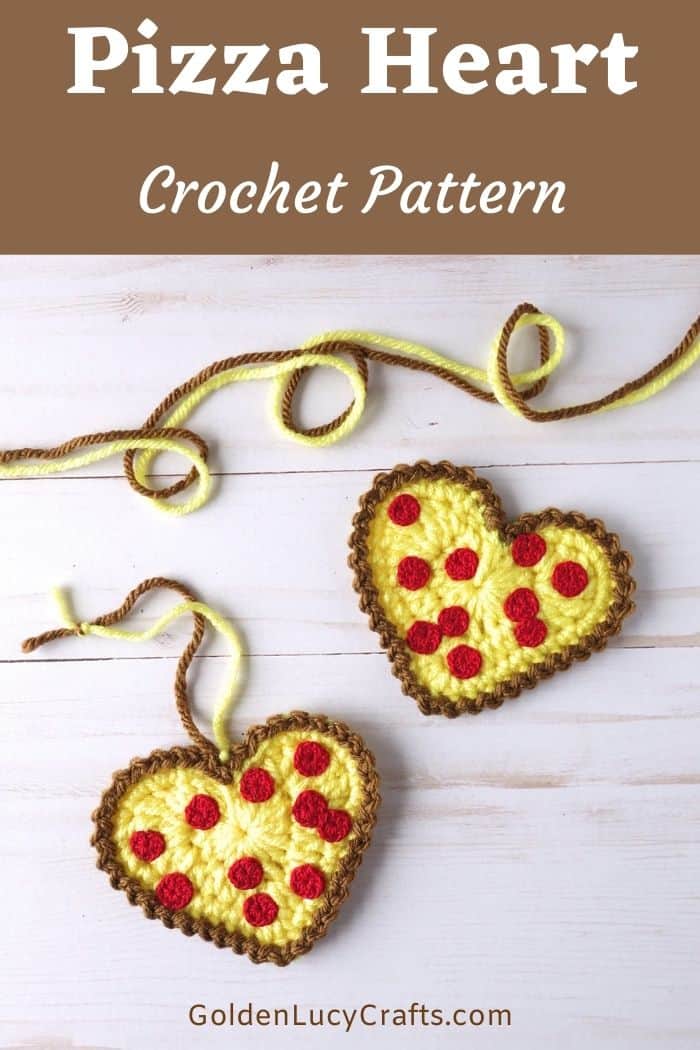 Crochet heart-shaped pizza