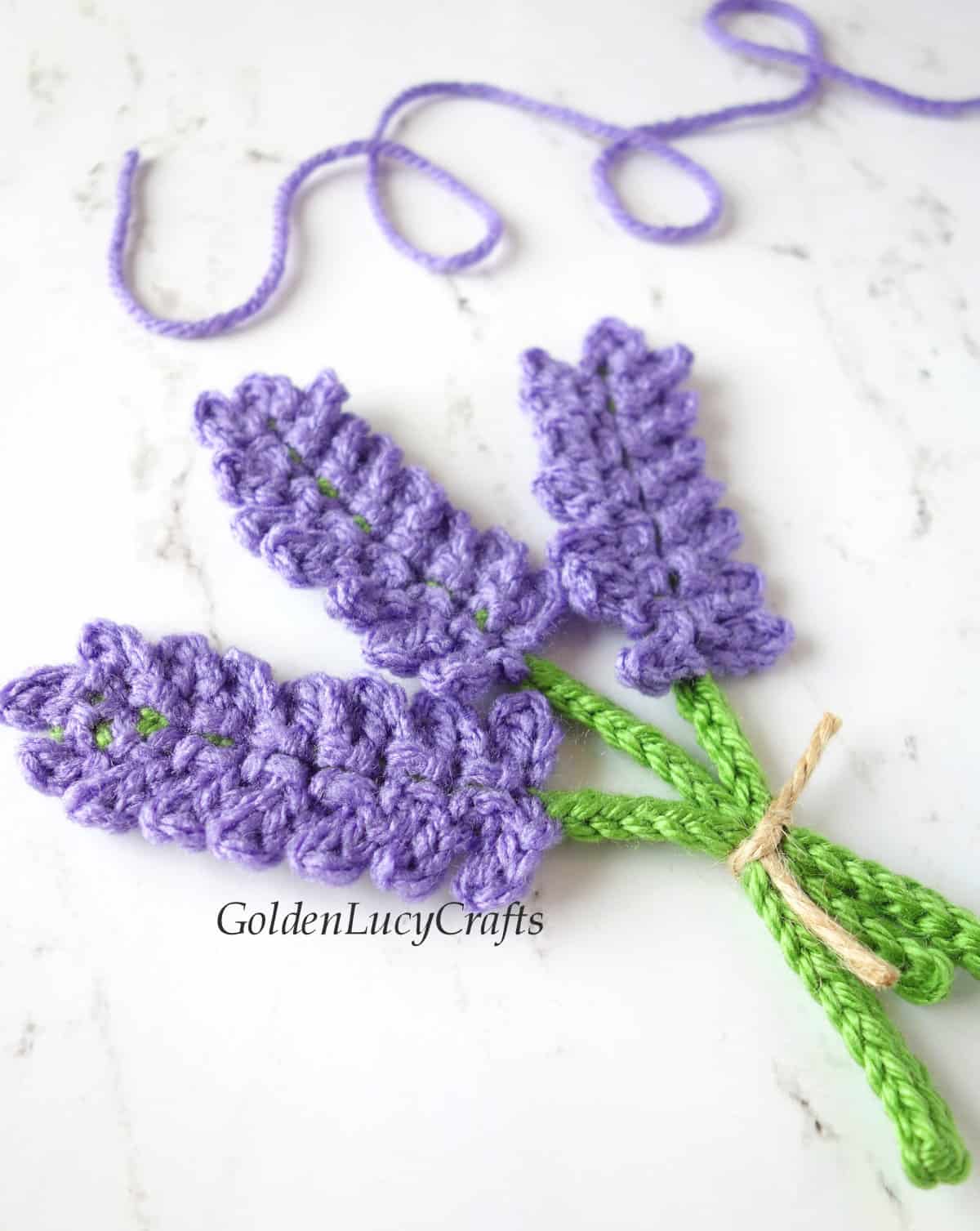 Crochet lavender flowers.