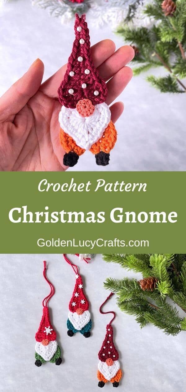 Crochet Christmas gnomes.