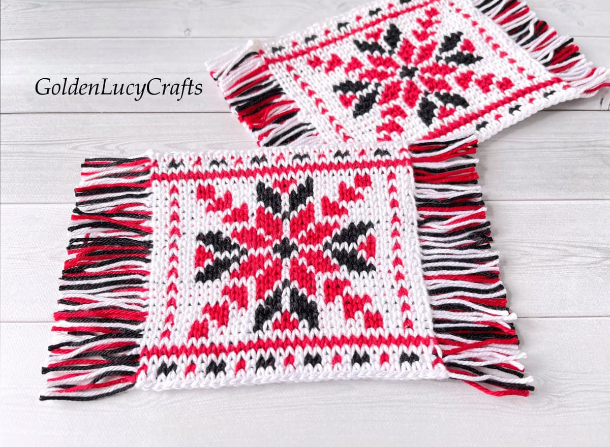 Crochet mug rugs or coasters.