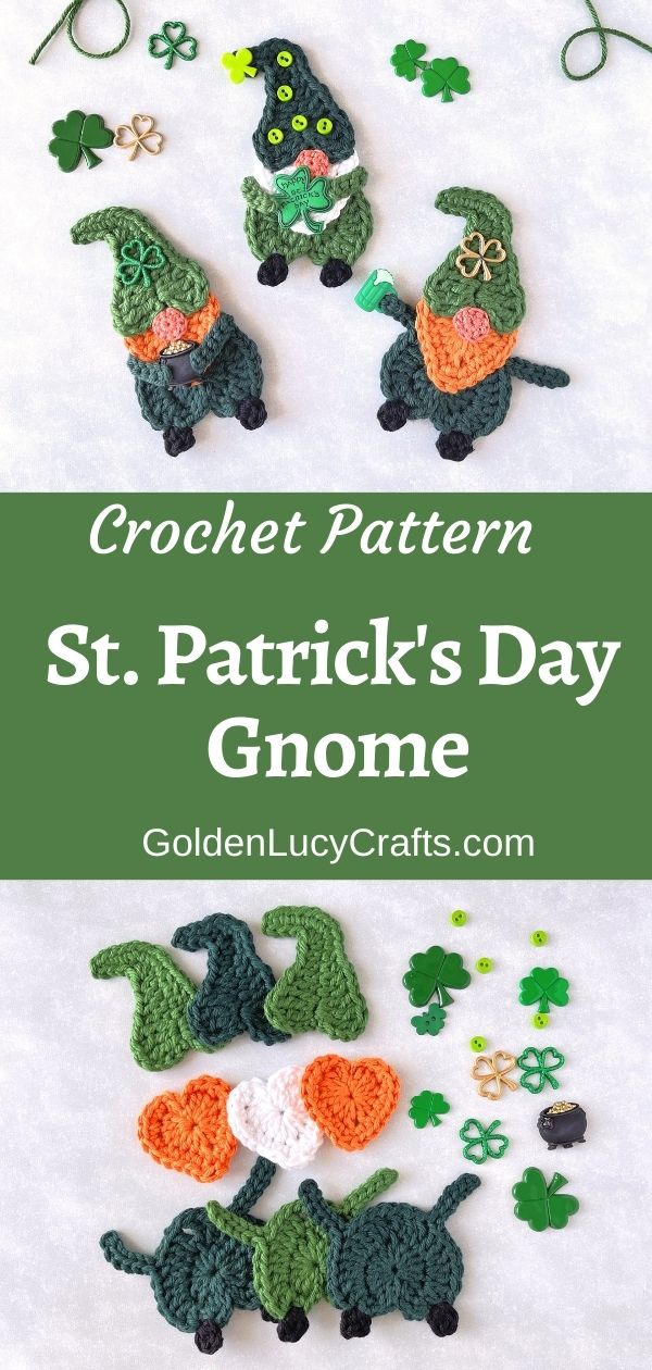 Crocheted gnomes for St Patrick'd Day.