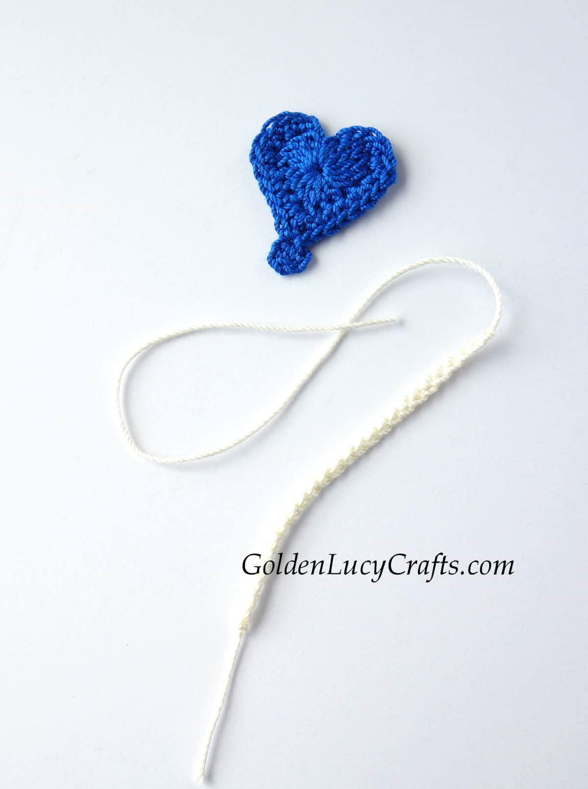 Parts of crocheted heart balloon.