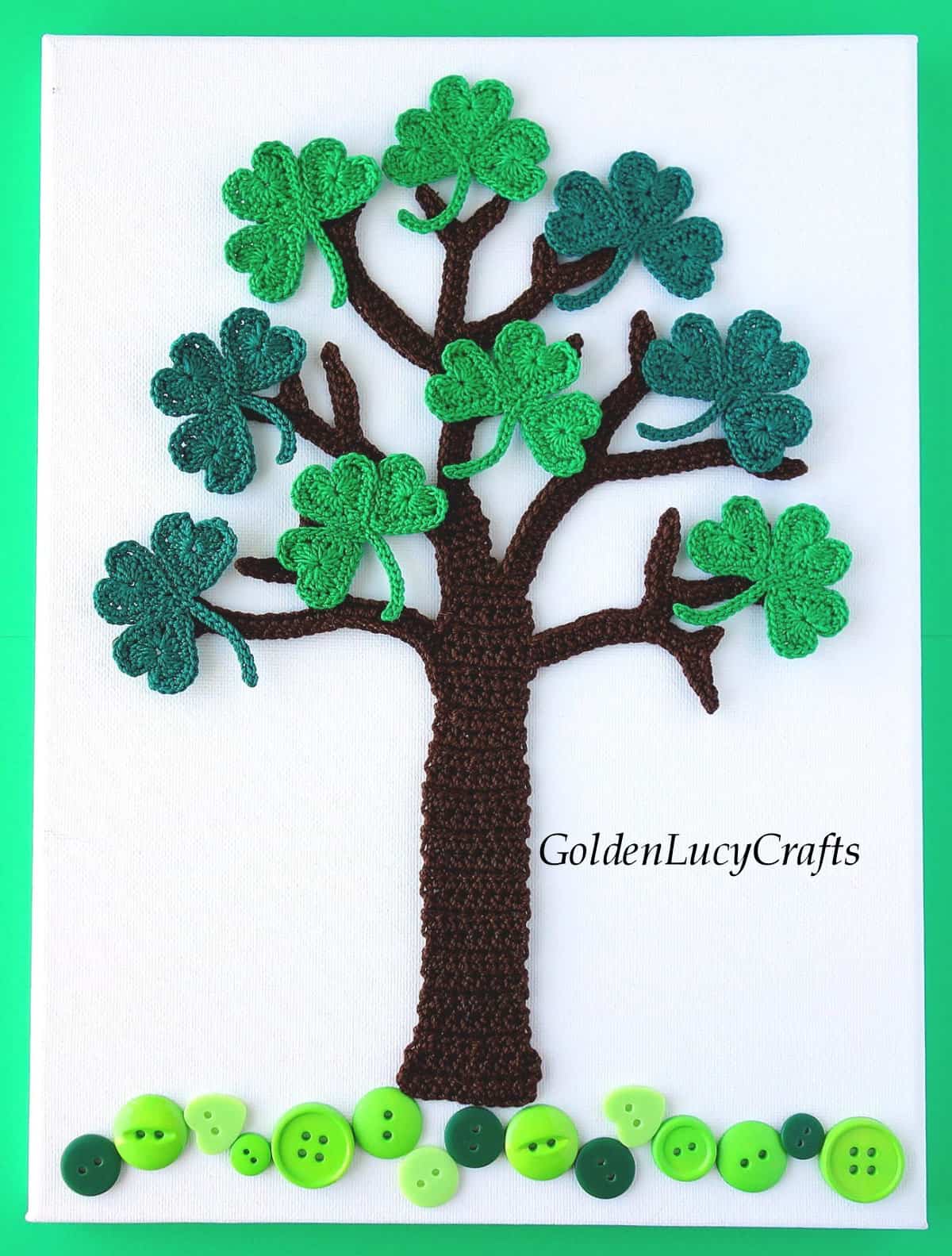 Crochet shamrock tree.