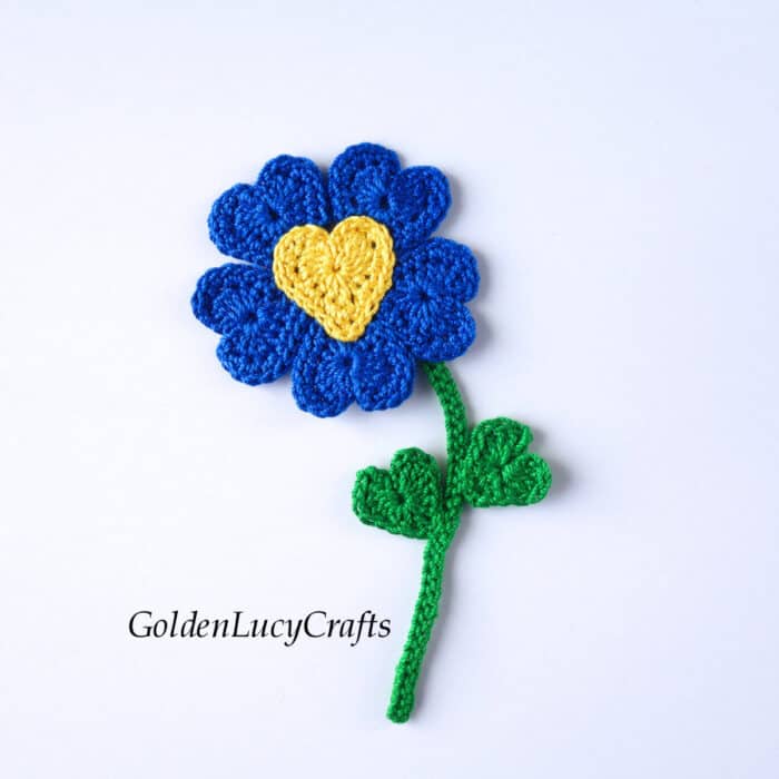 Crochet heart flower.