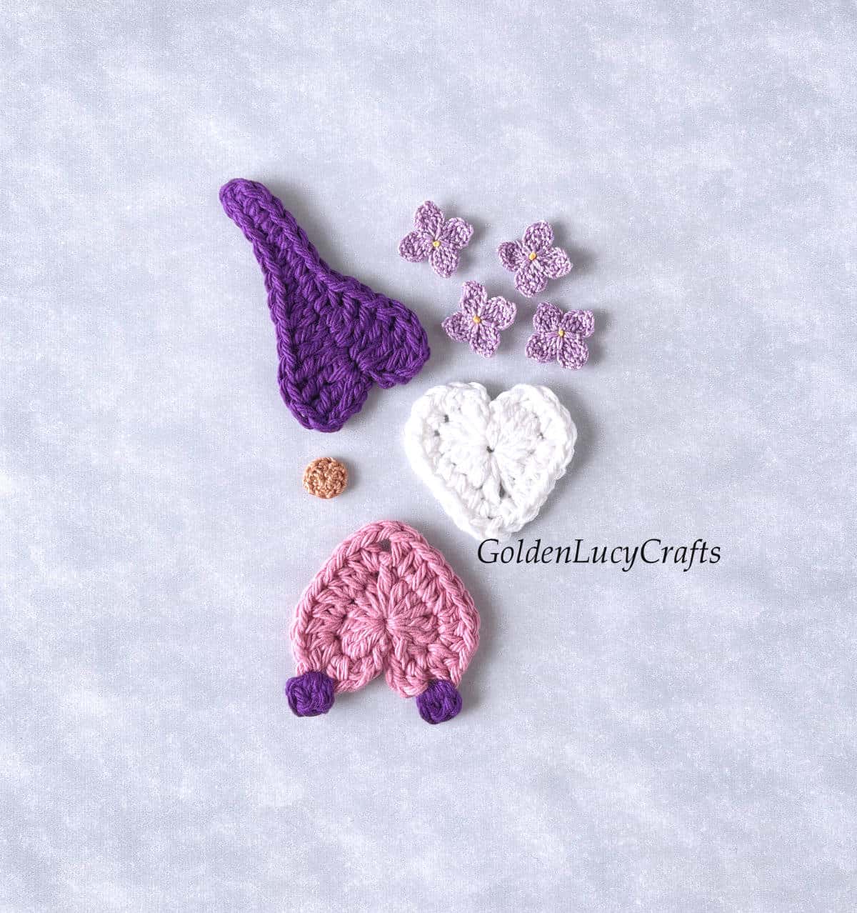 Elements of crochet gnome.