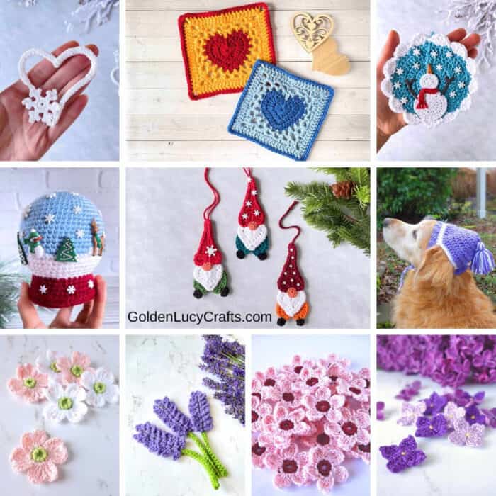 Photo collage of top 10 crochet patterns of 2022.