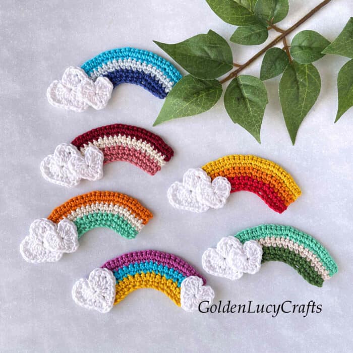 Rainbow Applique, Free Crochet Pattern GoldenLucyCrafts