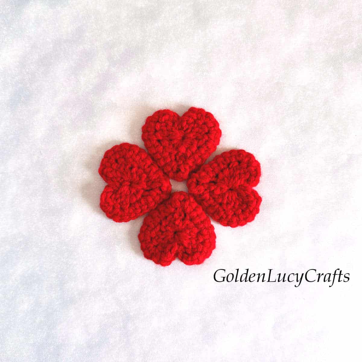 Crochet poppy - back side.