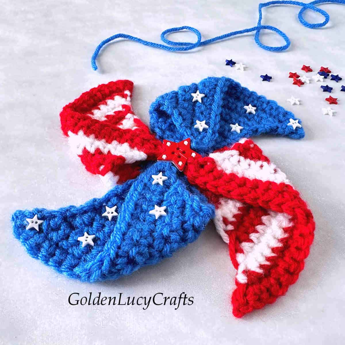Crochet fourth of July pinwheel.