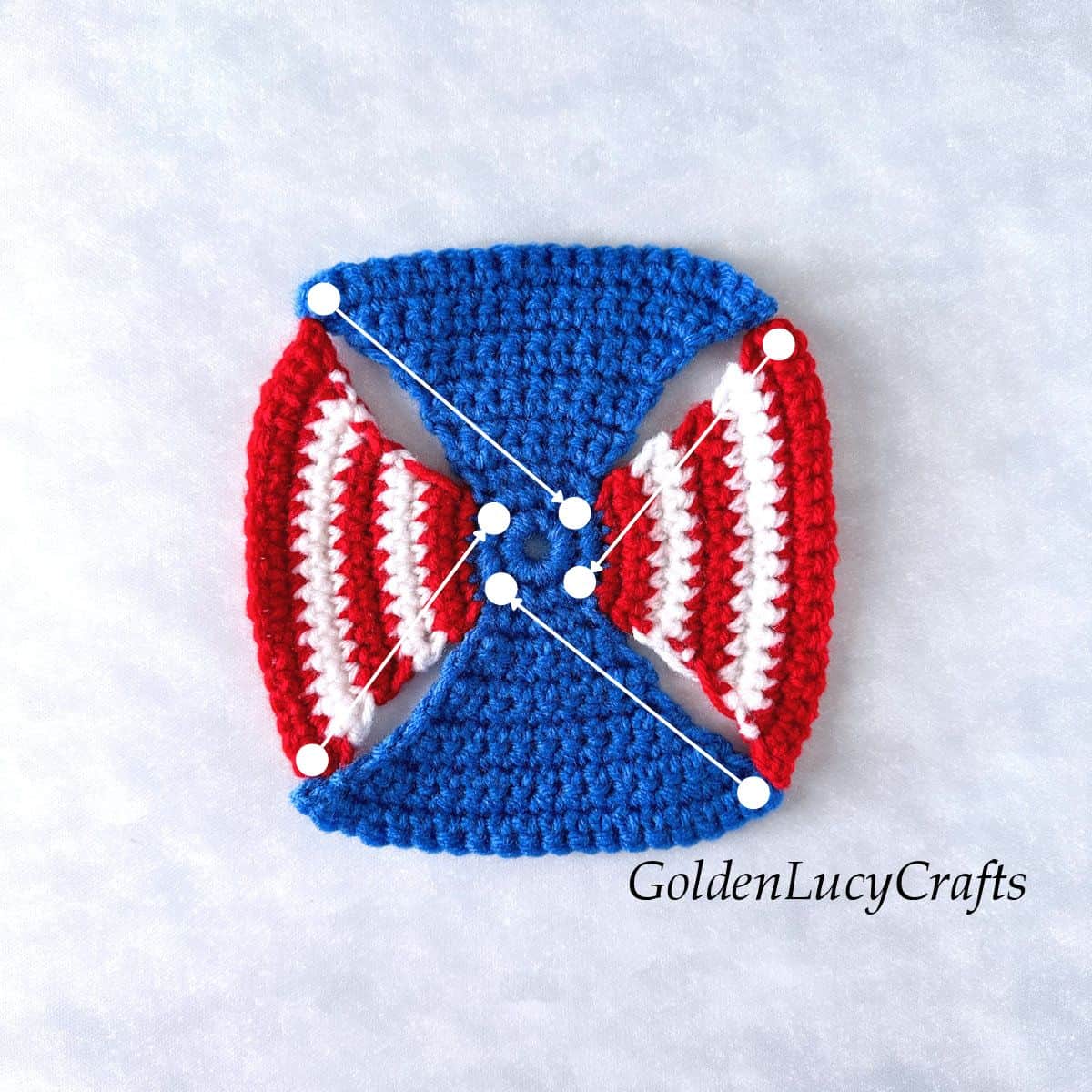 Crocheted not folded pinwheel.