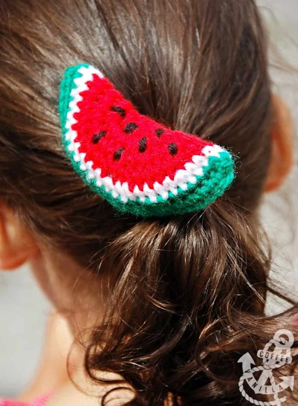 Crochet watermelon hair band.