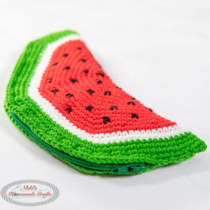 Watermelon crochet coin purse.