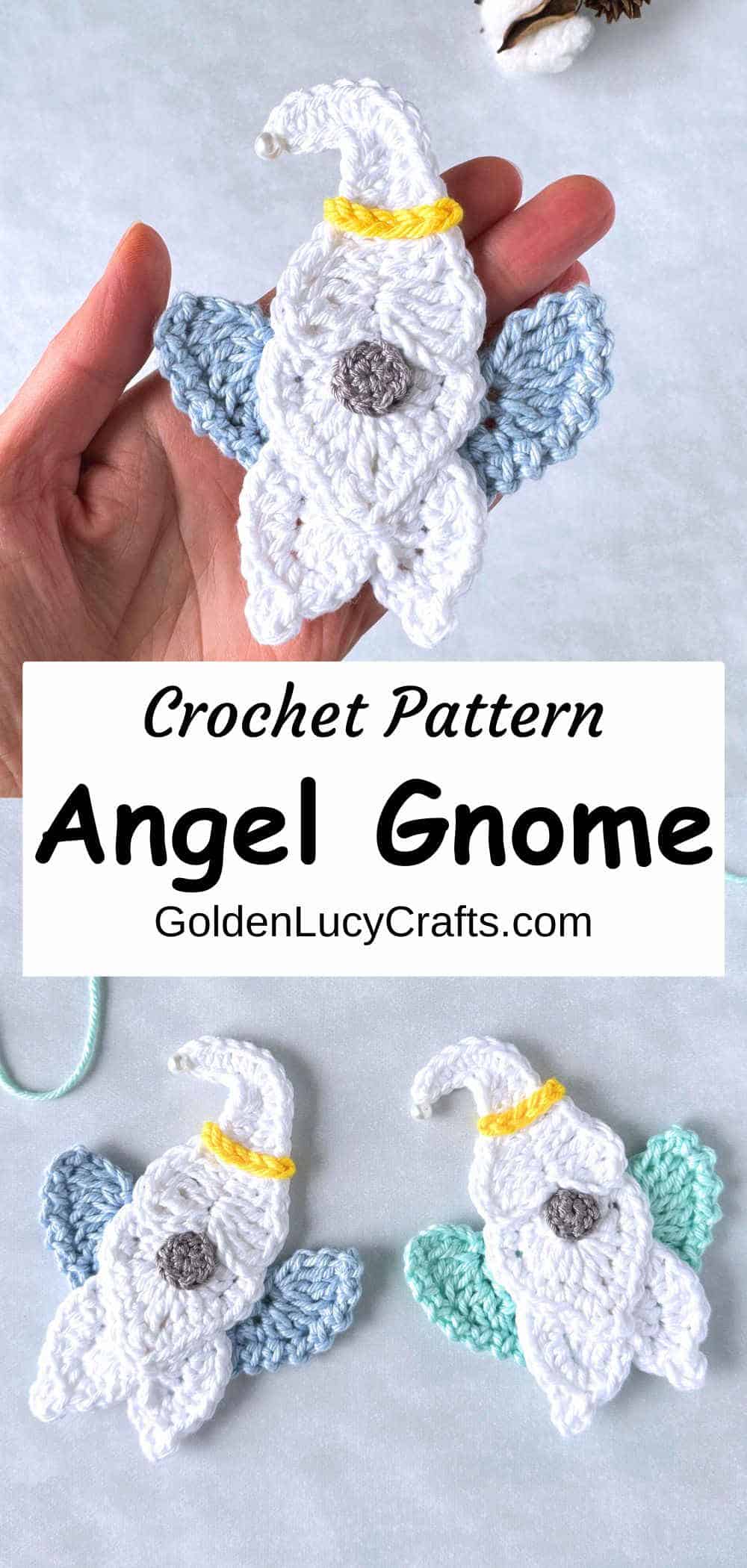 Crochet angel gnomes.