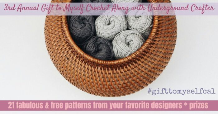 Bastet filled with skeins of yarn.