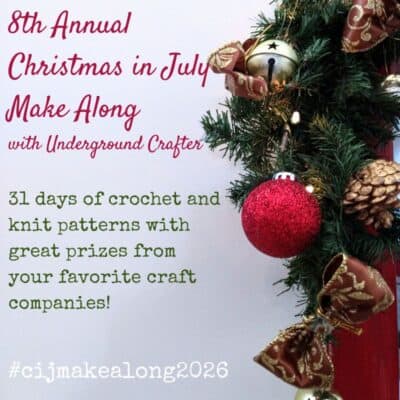 Image with a text about 2026 Christmas in July Make Along with Underground Crafter.