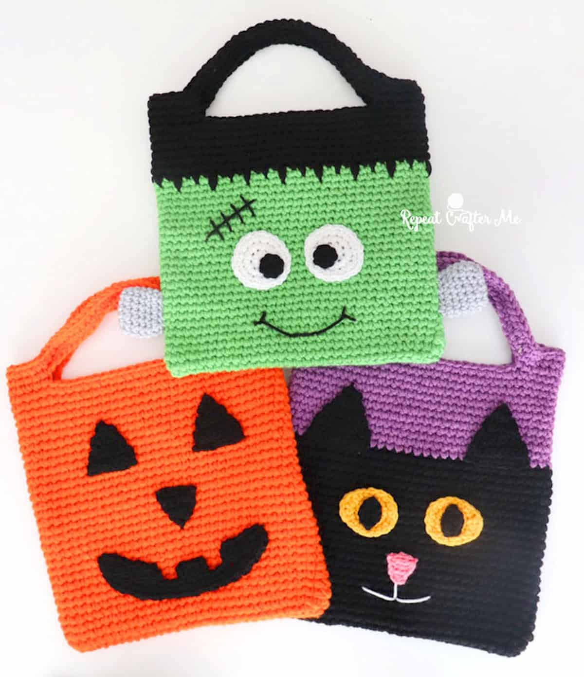 Three Halloween tote bags.